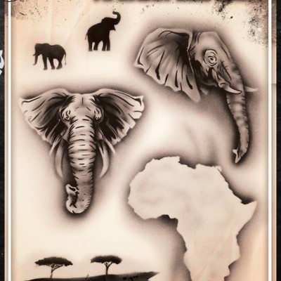 Airbrush Tattoo Pro African Elephant